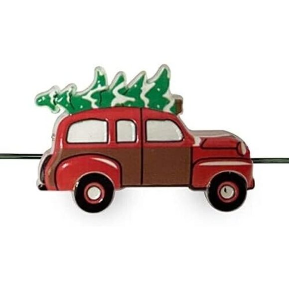 Christmas Tree Vintage Woody Automobile 18 Mini String Led Holiday Lights New - Picture 4 of 5